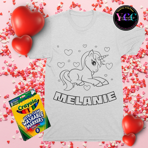 Valentine's Coloring T Shirts