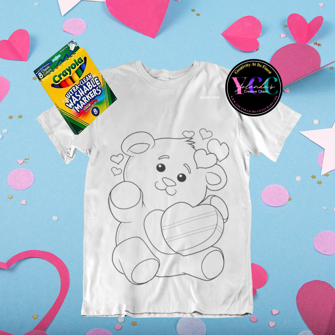 Valentine's Coloring T Shirts